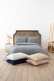 L'essentiel linge de maison Manta de doble piqué Waffle - Gris